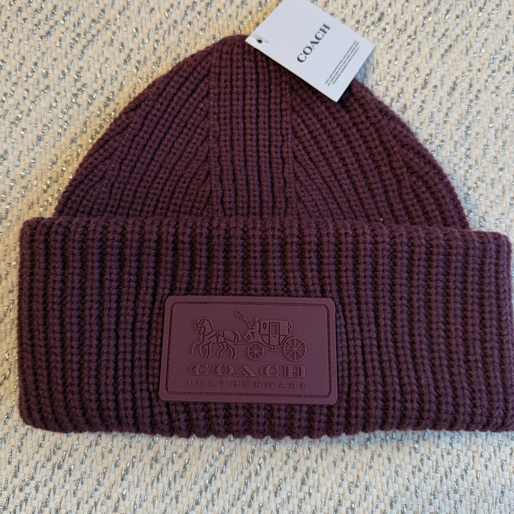 NWT 💜 Coach Patch Knit Beanie